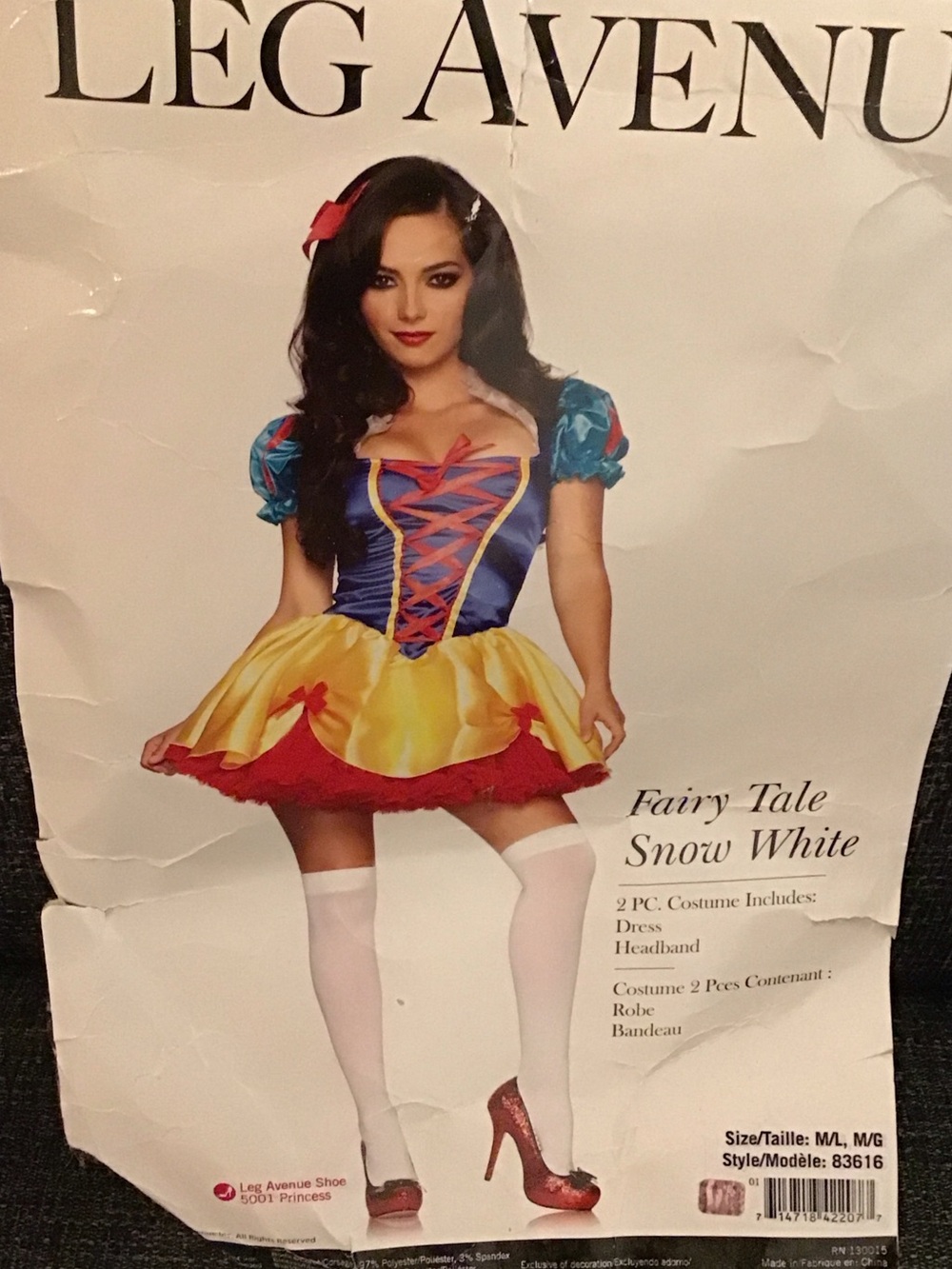Leg Avenue Blue, Yellow and Red Snow White Fairy Tale Costume